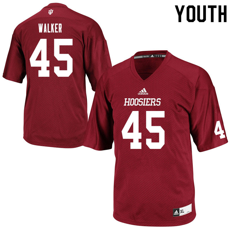 Youth #45 Trey Walker Indiana Hoosiers College Football Jerseys Sale-Crimson